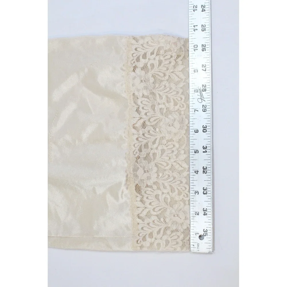Flexees Vintage Shapewear Skirt Slip Cream Lace Hem Built-in Panty 6850 Size S